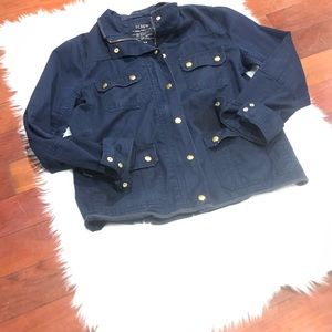 J.Crew Downtown Waxed Field Jacket Navy Size M